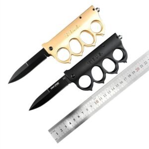 Aluminum Four Finger Glove Folding Knife - Image 3
