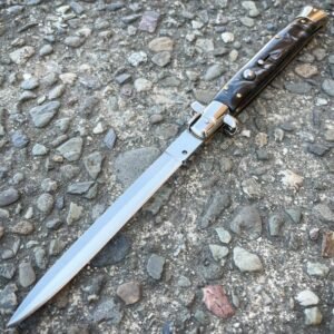 13 Inch Big Boy Auto Italian Stiletto Switch Blade Black Pearl - Image 4
