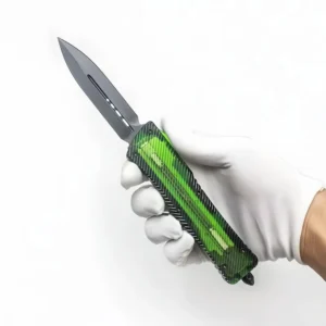 Clear Amber Handle OTF Knife - Image 2