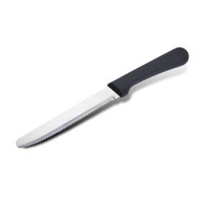 Stainless steel serrated knife with practical wooden handle and plastic handle - Image 4