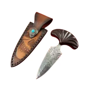 Push Knife Dagger Damascus Steel Dagger
