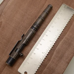 Brass Slub Pen Retro Bolt Gel Tactical Pen Self Defense Supplies Personal Emergency Defense Tool Security Protection EDC Tool - Image 6