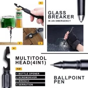 Multifunctional Tactical Pen Mobile Phone Holder Tactical Self-Defense Pen Touch Screen Pen Outdoor Survival Tool With Compass - Image 4