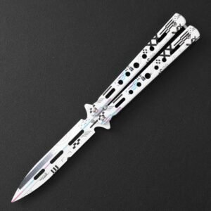Butterfly knife CSGO butterfly knife unsharpened all-steel butterfly knife sling knife folding knife butterfly knife trainer practice knife - Image 12