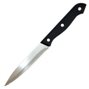 Stainless steel serrated knife with plastic handle - Image 3