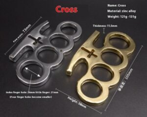 Cross shape outdoor self-defense brass knuckles EDC pocket tool - Image 6
