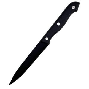 Stainless steel serrated knife with plastic handle - Image 4