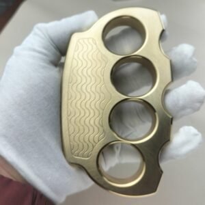Solid brass knuckle buckle outdoor training window breaking defense hand support EDC tool - Image 2
