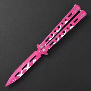 Butterfly knife CSGO butterfly knife unsharpened all-steel butterfly knife sling knife folding knife butterfly knife trainer practice knife - Image 4