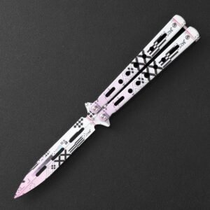 Butterfly knife CSGO butterfly knife unsharpened all-steel butterfly knife sling knife folding knife butterfly knife trainer practice knife - Image 13