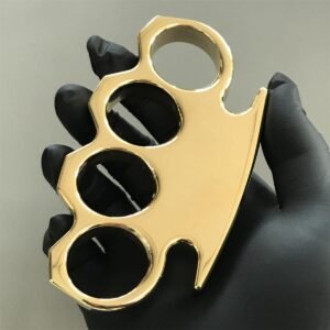 Mirror polished brass knuckles mirror hand support four-finger boxing gloves broken window self-defense EDC tool - Image 2