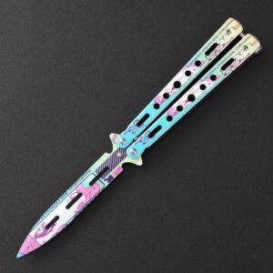 Butterfly knife CSGO butterfly knife unsharpened all-steel butterfly knife sling knife folding knife butterfly knife trainer practice knife - Image 9
