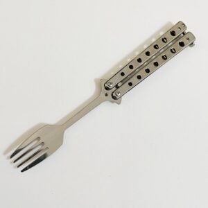 Balisong Spoon Butterfly Training Knife Practice Knife Throwing Carry Soup Spoon Fork - Image 7