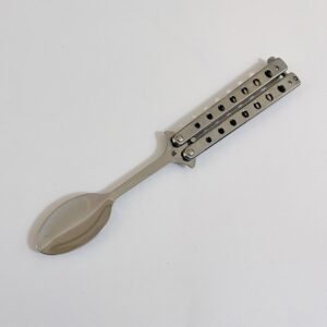 Balisong Spoon Butterfly Training Knife Practice Knife Throwing Carry Soup Spoon Fork - Image 6