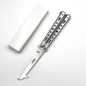 All-steel multifunctional butterfly swing knife unsharpened folding practice knife - Image 2