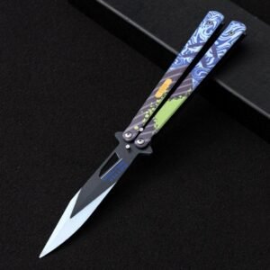 Unsharpened butterfly practice knife color butterfly knife outdoor multi-function folding knife swing - Image 13