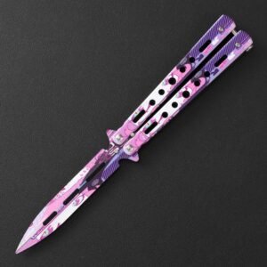 Butterfly knife CSGO butterfly knife unsharpened all-steel butterfly knife sling knife folding knife butterfly knife trainer practice knife - Image 10