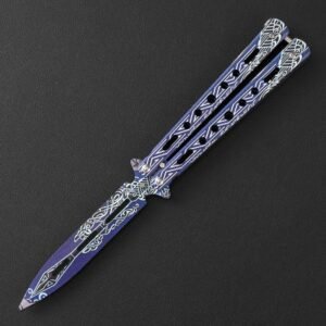 Butterfly knife CSGO butterfly knife unsharpened all-steel butterfly knife sling knife folding knife butterfly knife trainer practice knife - Image 8