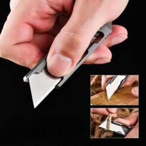 Titanium Box Cutter​ Alloy Utility Knife Edc Hidden Blade Self Defense Defense Retractable Knife Art Knife Paper Cutter - Image 3
