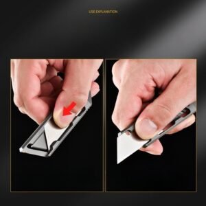 Titanium Box Cutter​ Alloy Utility Knife Edc Hidden Blade Self Defense Defense Retractable Knife Art Knife Paper Cutter - Image 4