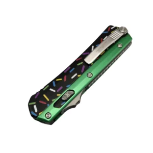 Donut Fighter Switchblade OTF Knife--Green & Black - Image 3