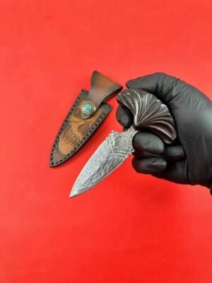 Push Knife Dagger Damascus Steel Dagger - Image 3